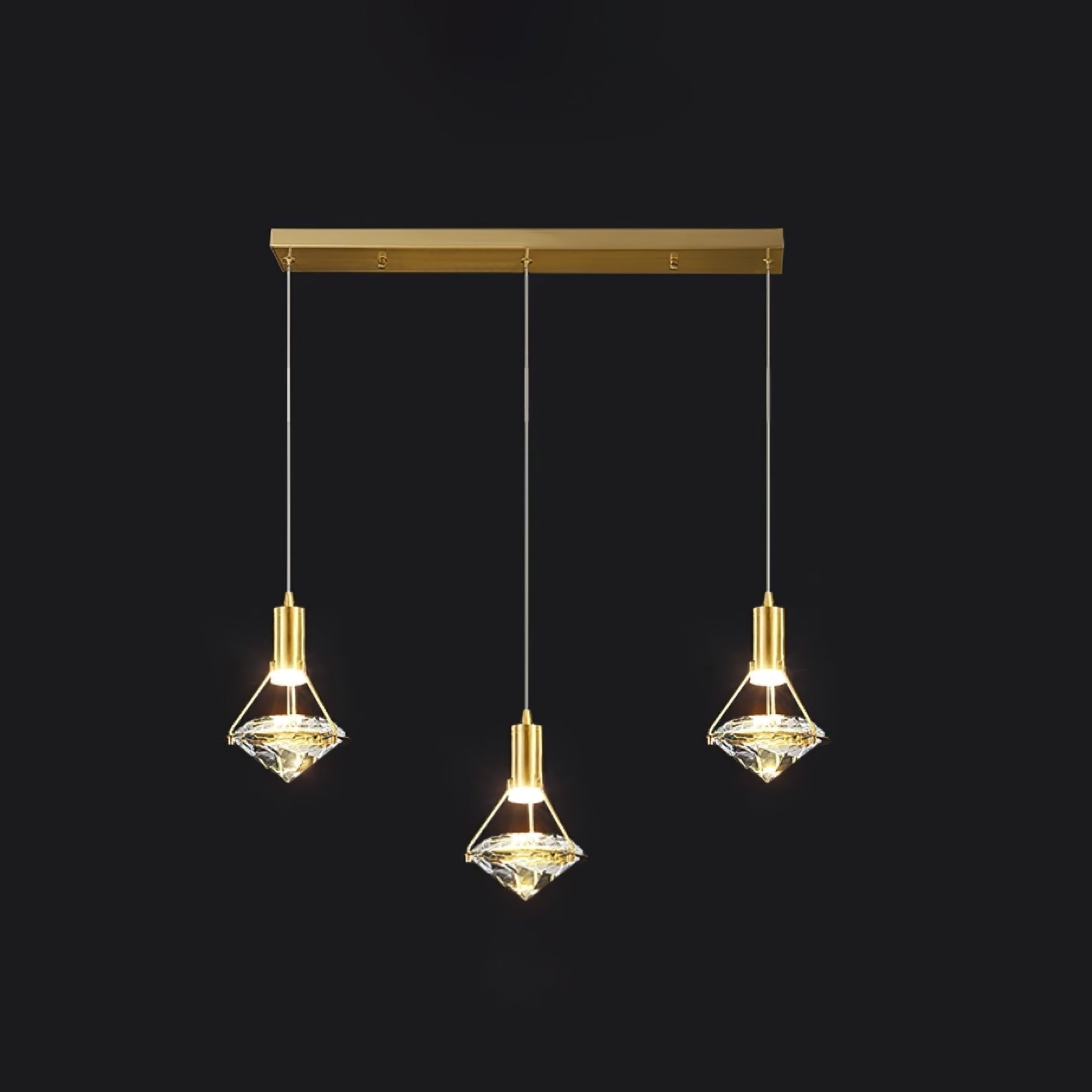 Cira Pendant Lamp Brass Crystal Elegant