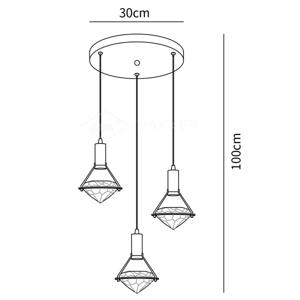 Cira Pendant Lamp Brass Crystal Elegant