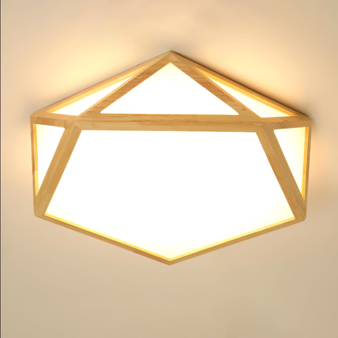Syleneria Ceiling Lamp Wooden Diamond Geometric Modern