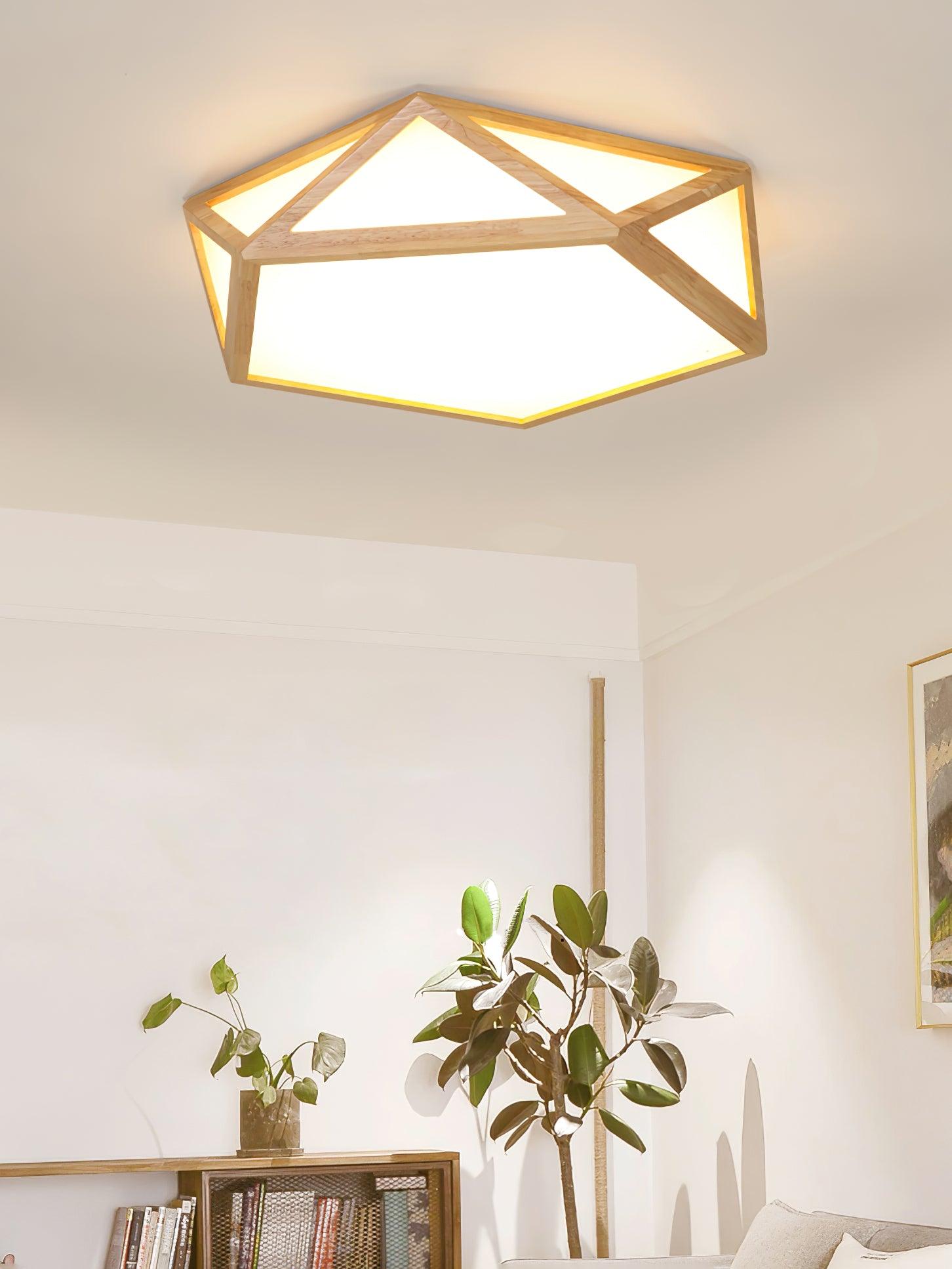 Syleneria Ceiling Lamp Wooden Diamond Geometric Modern