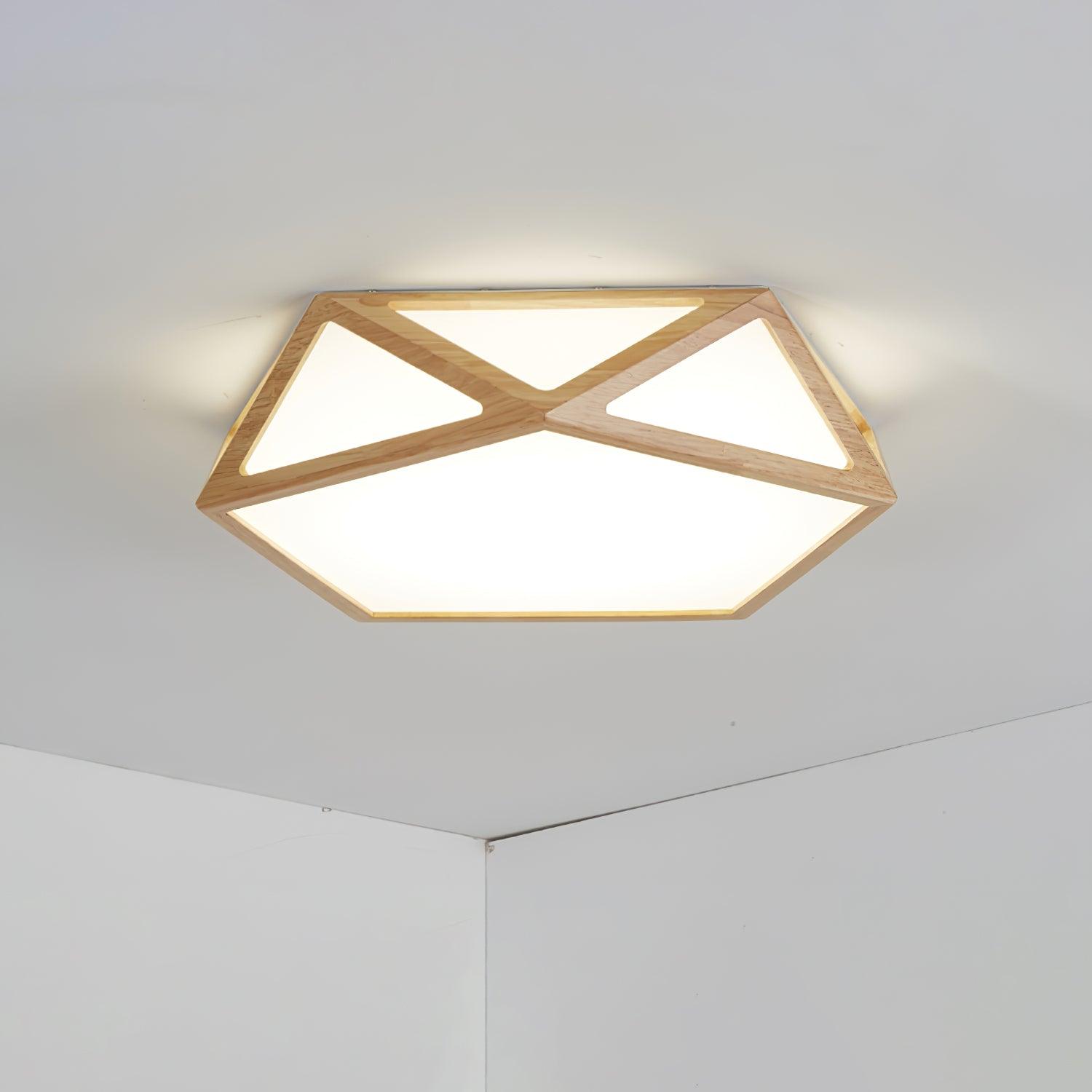 Syleneria Ceiling Lamp Wooden Diamond Geometric Modern