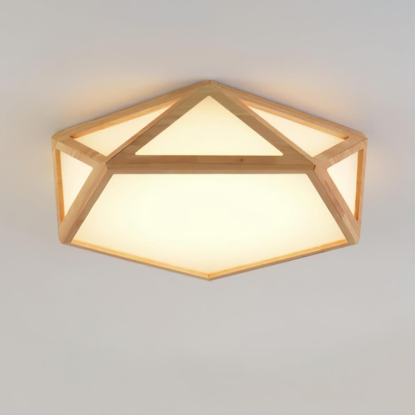 Syleneria Ceiling Lamp Wooden Diamond Geometric Modern