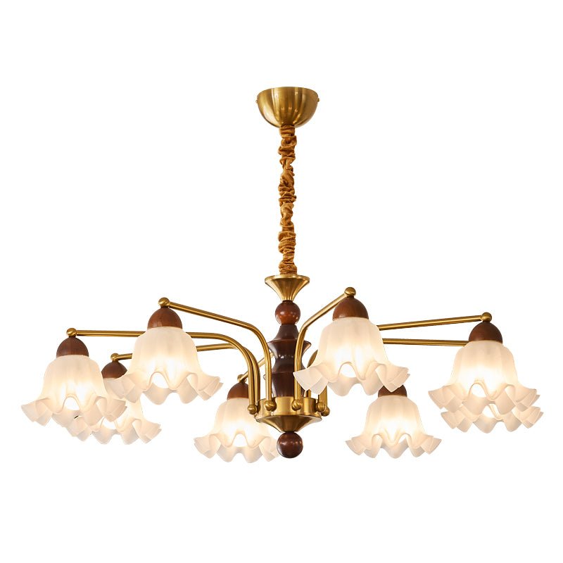 Lylaeen Elegance Vintage Glass Wood Chandelier