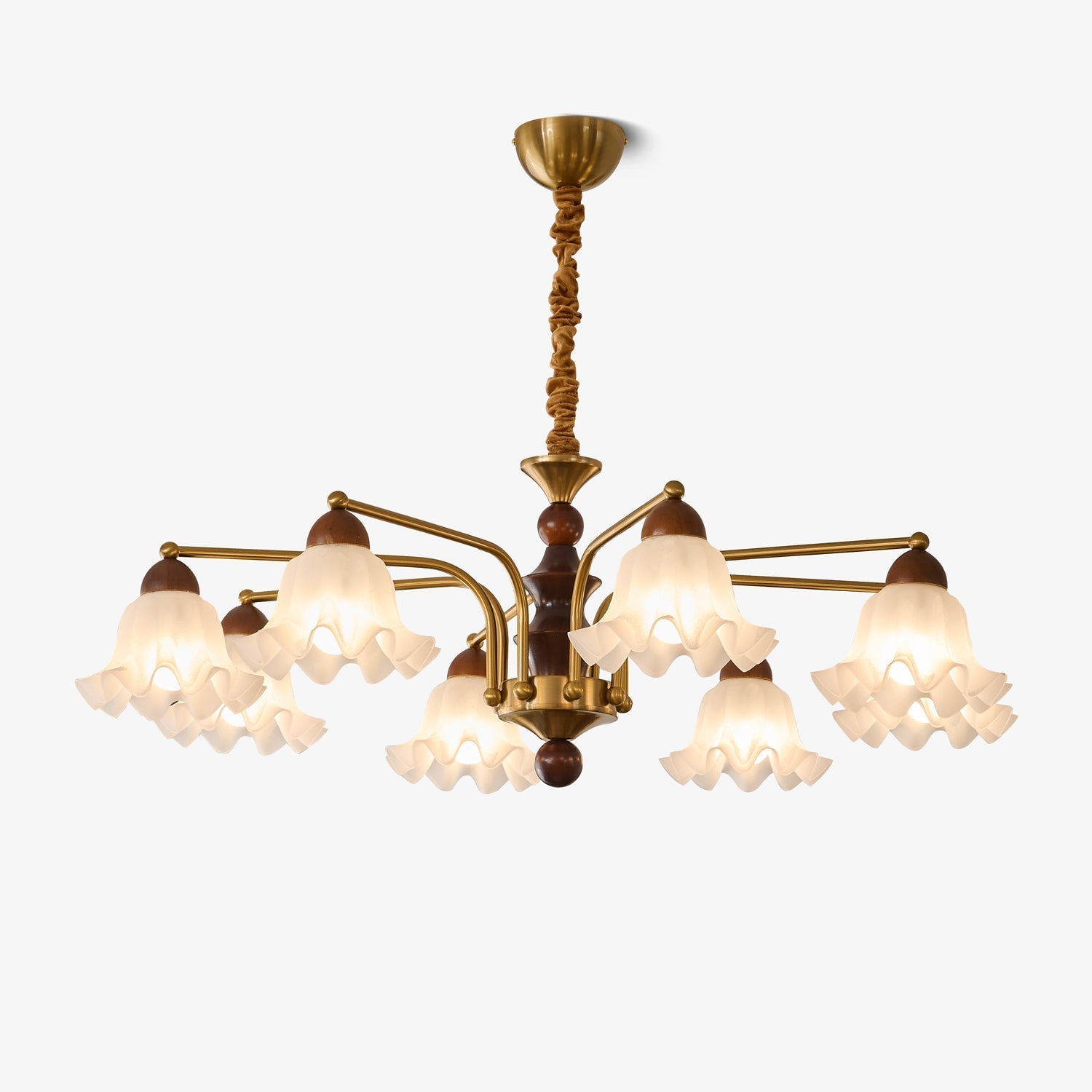 Lylaeen Elegance Vintage Glass Wood Chandelier