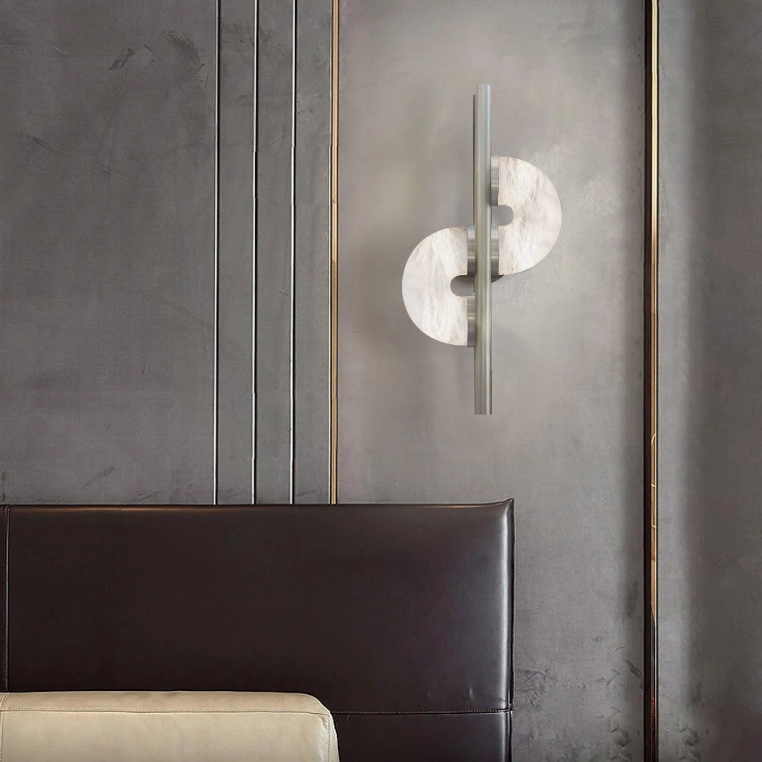 Ythar Dual Disc Alabaster Wall Light