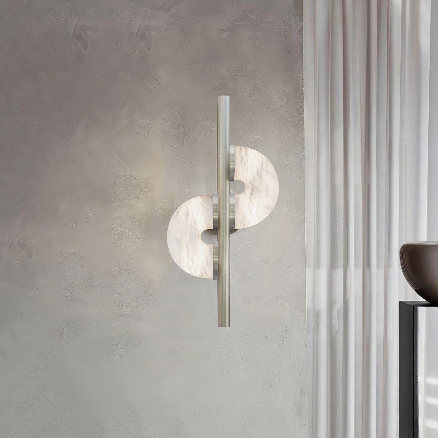 Ythar Dual Disc Alabaster Wall Light