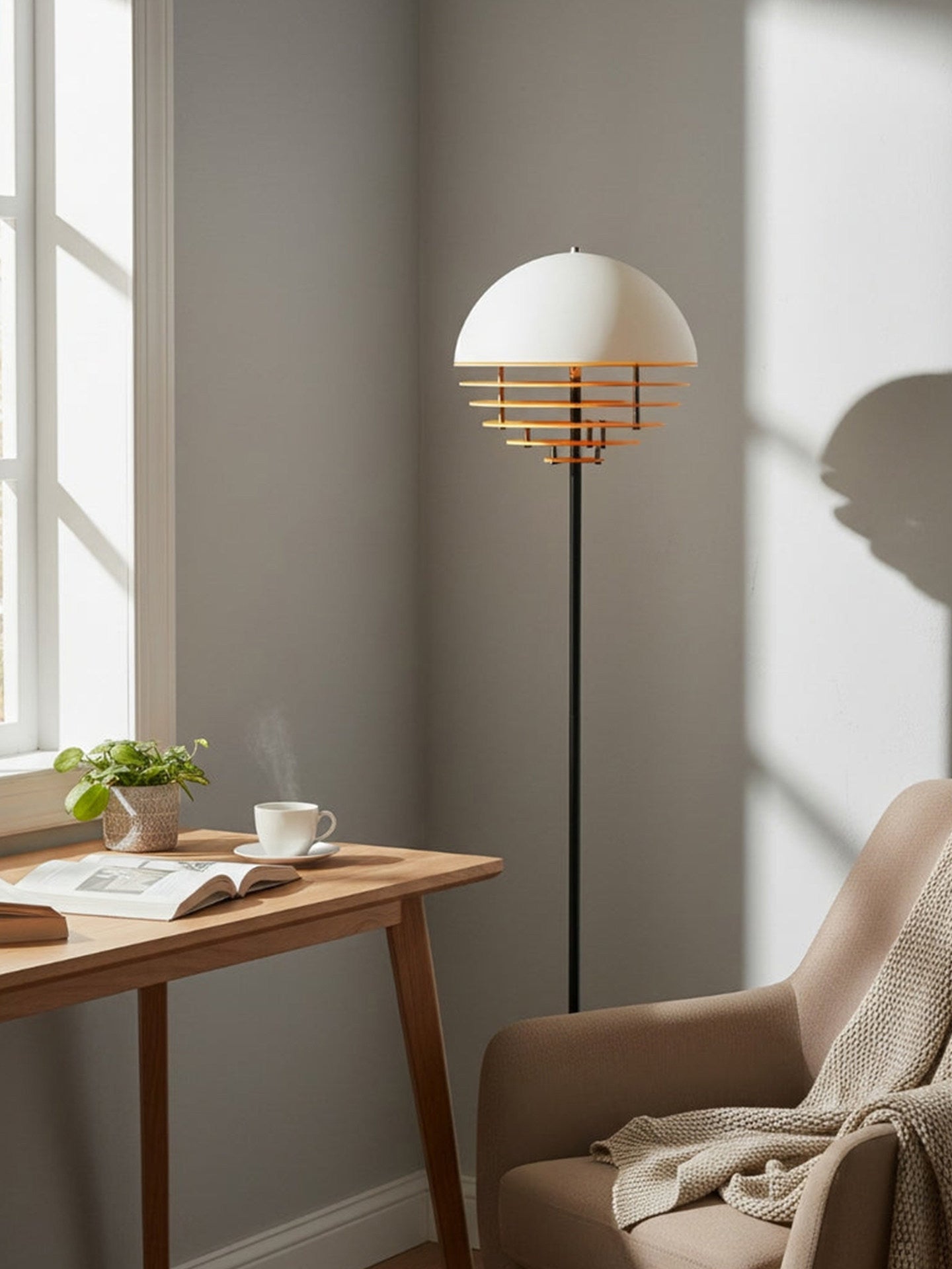 Calirena Dome Louver Floor Lamp