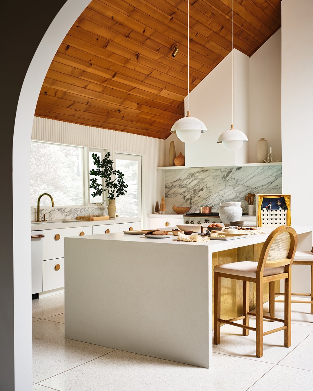 Pith Modern Minimalist Dome Perforated Wooden Pendant Lamp