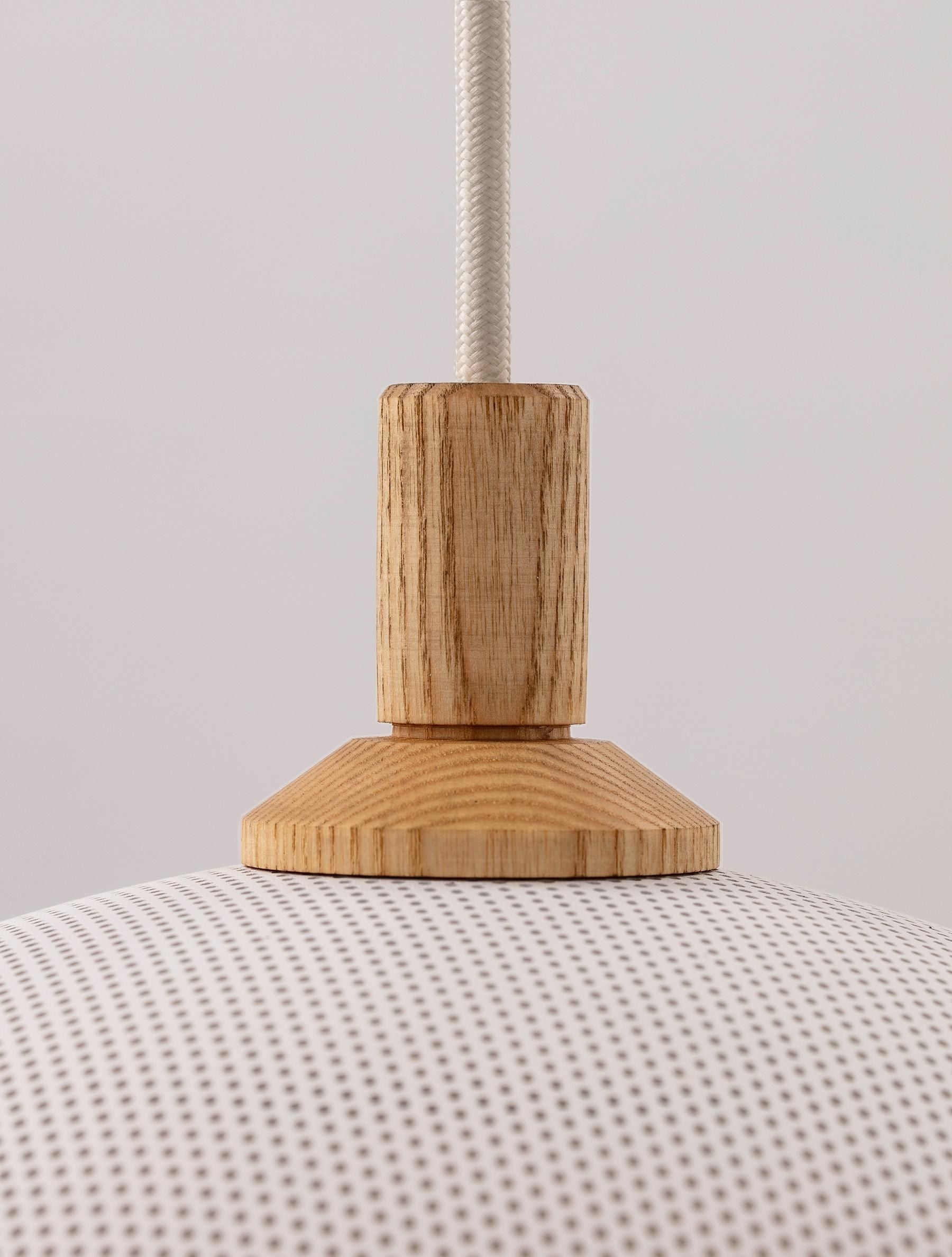 Pith Modern Minimalist Dome Perforated Wooden Pendant Lamp