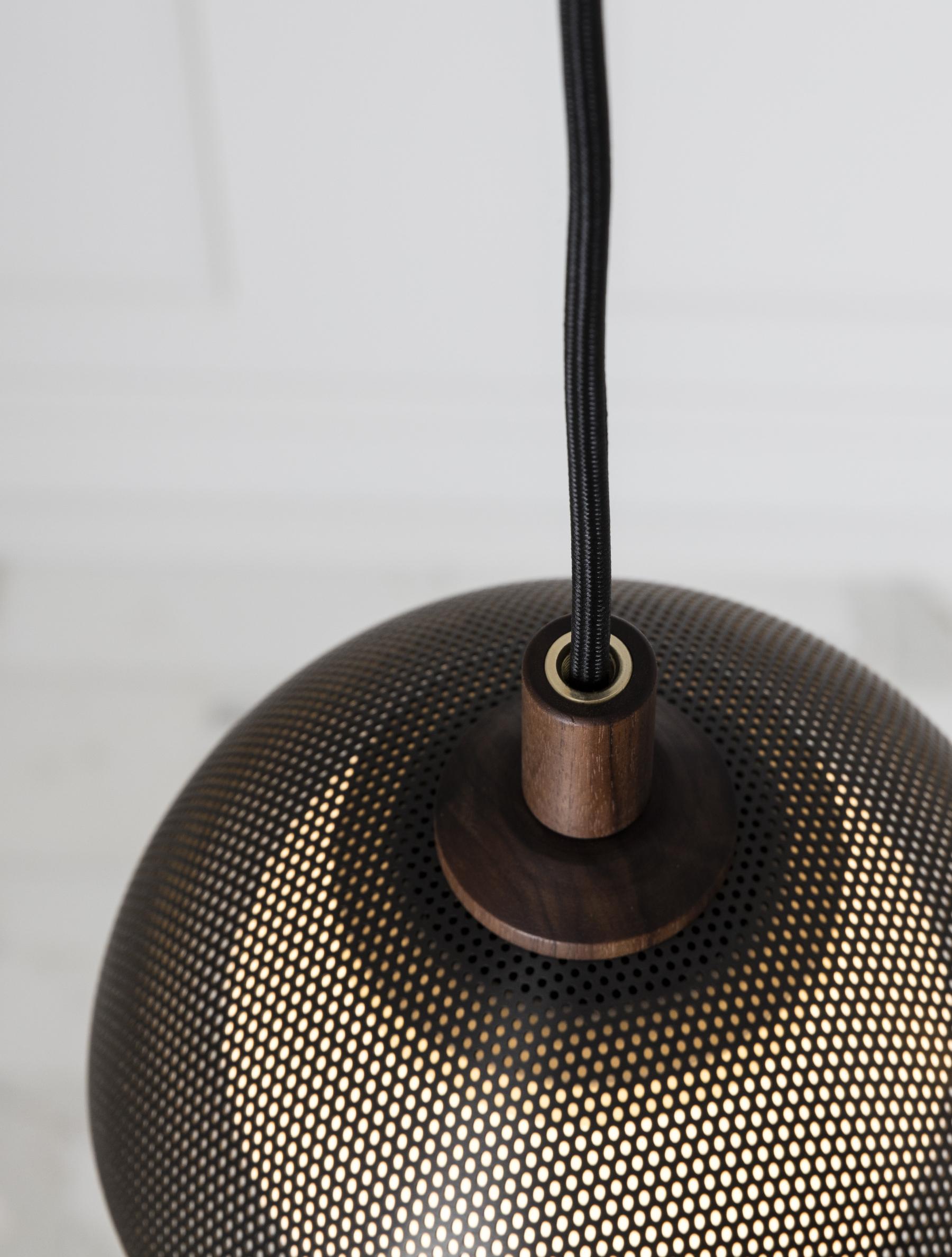 Pith Modern Minimalist Dome Perforated Wooden Pendant Lamp