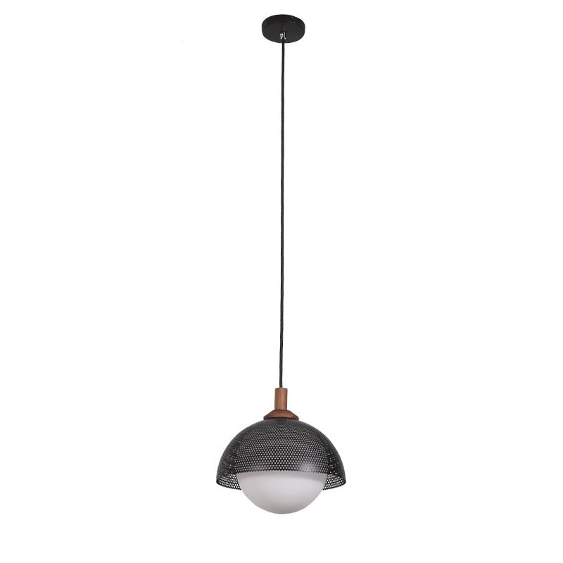 Pith Modern Minimalist Dome Perforated Wooden Pendant Lamp