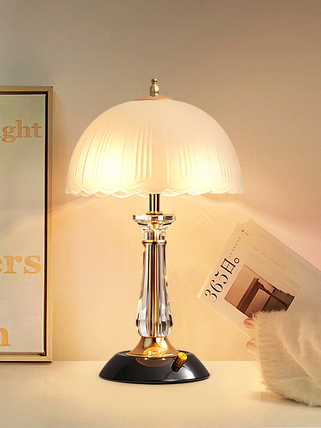 Belle Domed Glass Table Light
