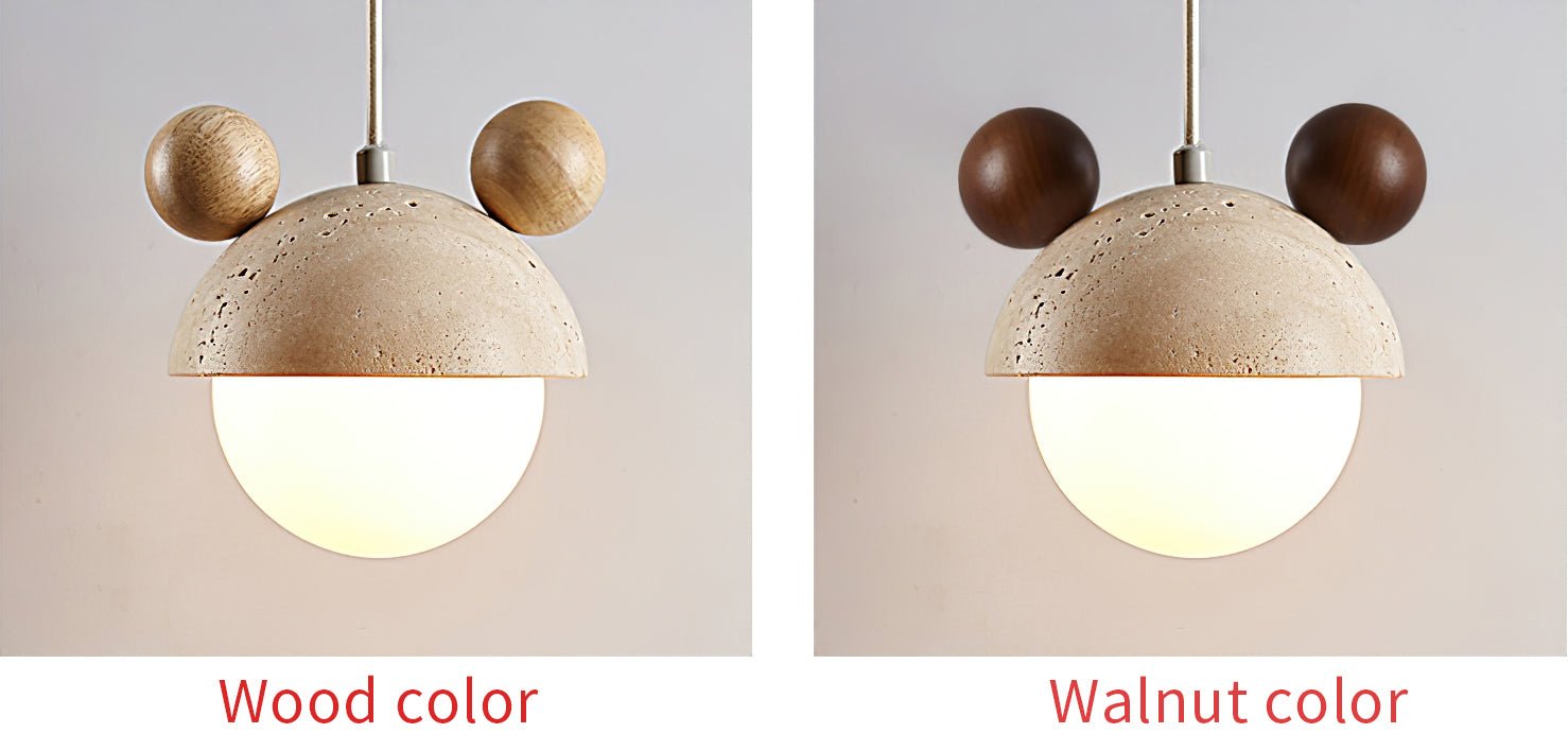 Lyraeus Mickey Travertine Pendant Light