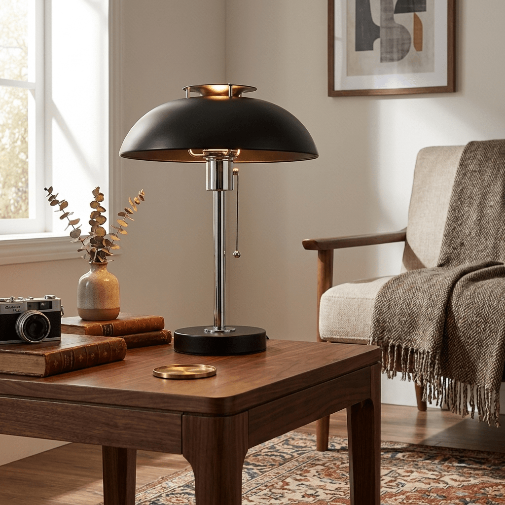 Rouven Chrome Mushroom Table Lamp