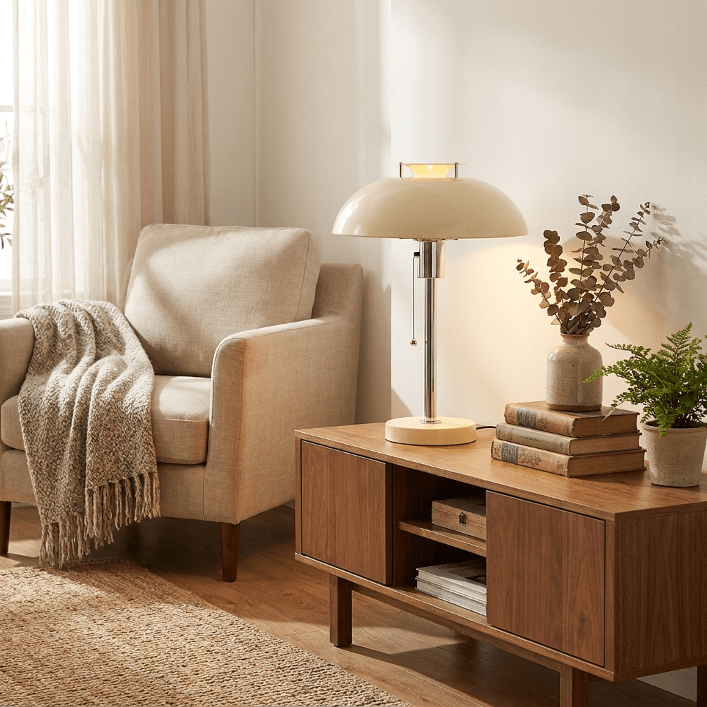 Rouven Chrome Mushroom Table Lamp