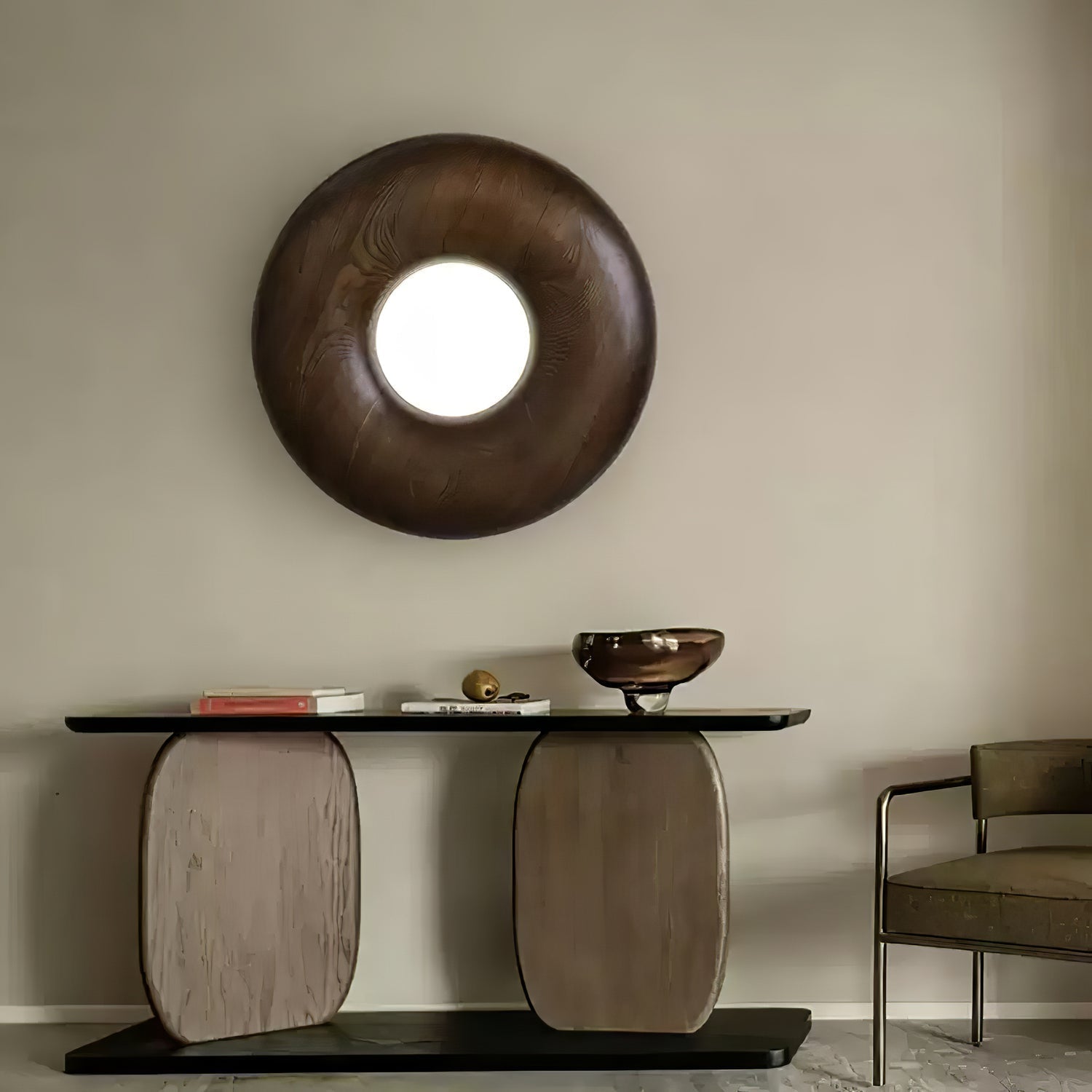 Zosora Organic Oak Flush Mount