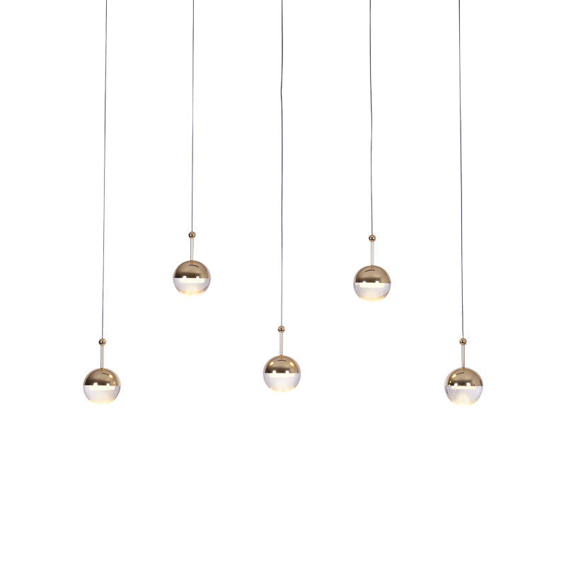 Zaneth Pendant Lamp Steel Glass Multi Drop Minimalist Staircase