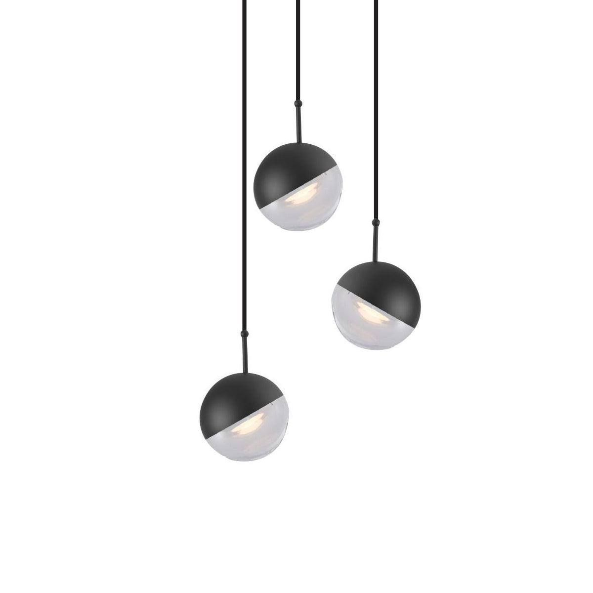 Zaneth Pendant Lamp Steel Glass Multi Drop Minimalist Staircase