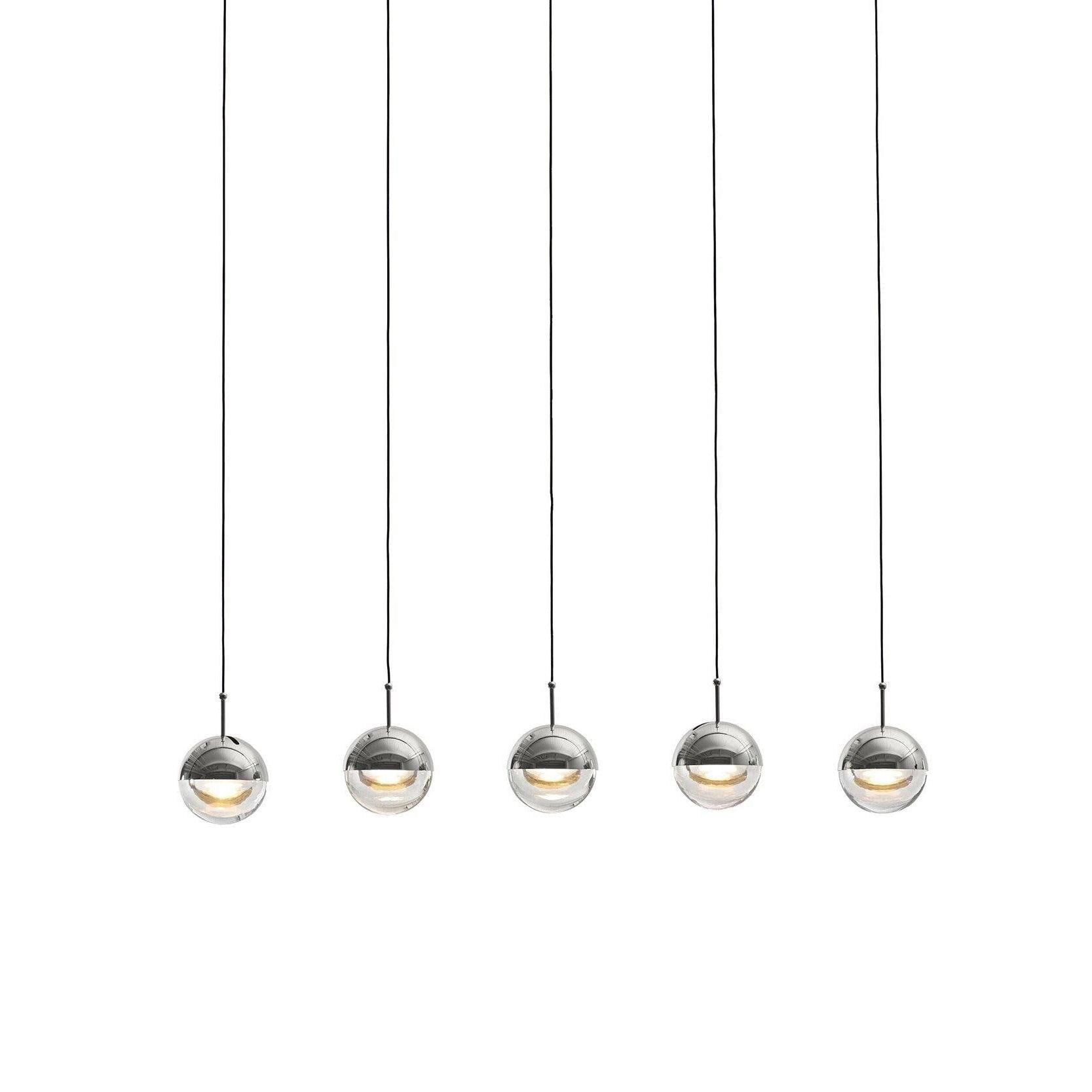 Zaneth Pendant Lamp Steel Glass Multi Drop Minimalist Staircase