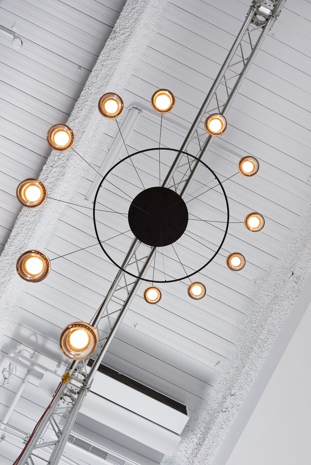 Zaneth Pendant Lamp Steel Glass Multi Drop Minimalist Staircase