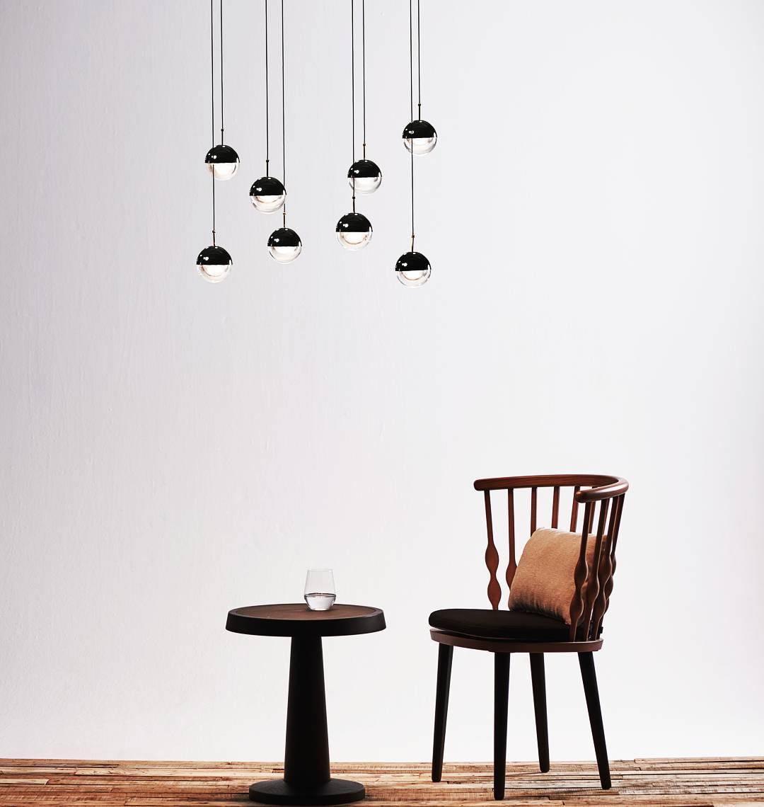 Zaneth Pendant Lamp Steel Glass Multi Drop Minimalist Staircase