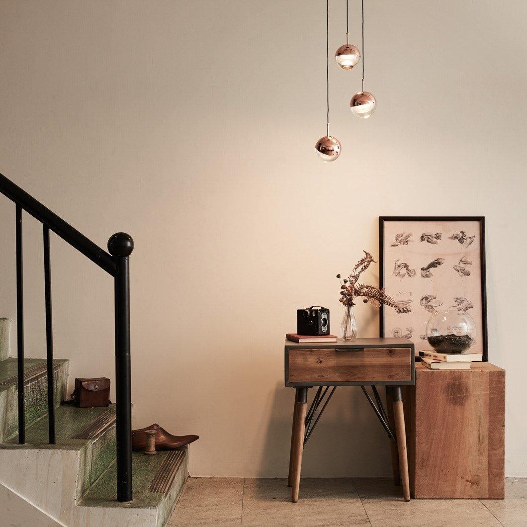 Zaneth Pendant Lamp Steel Glass Multi Drop Minimalist Staircase