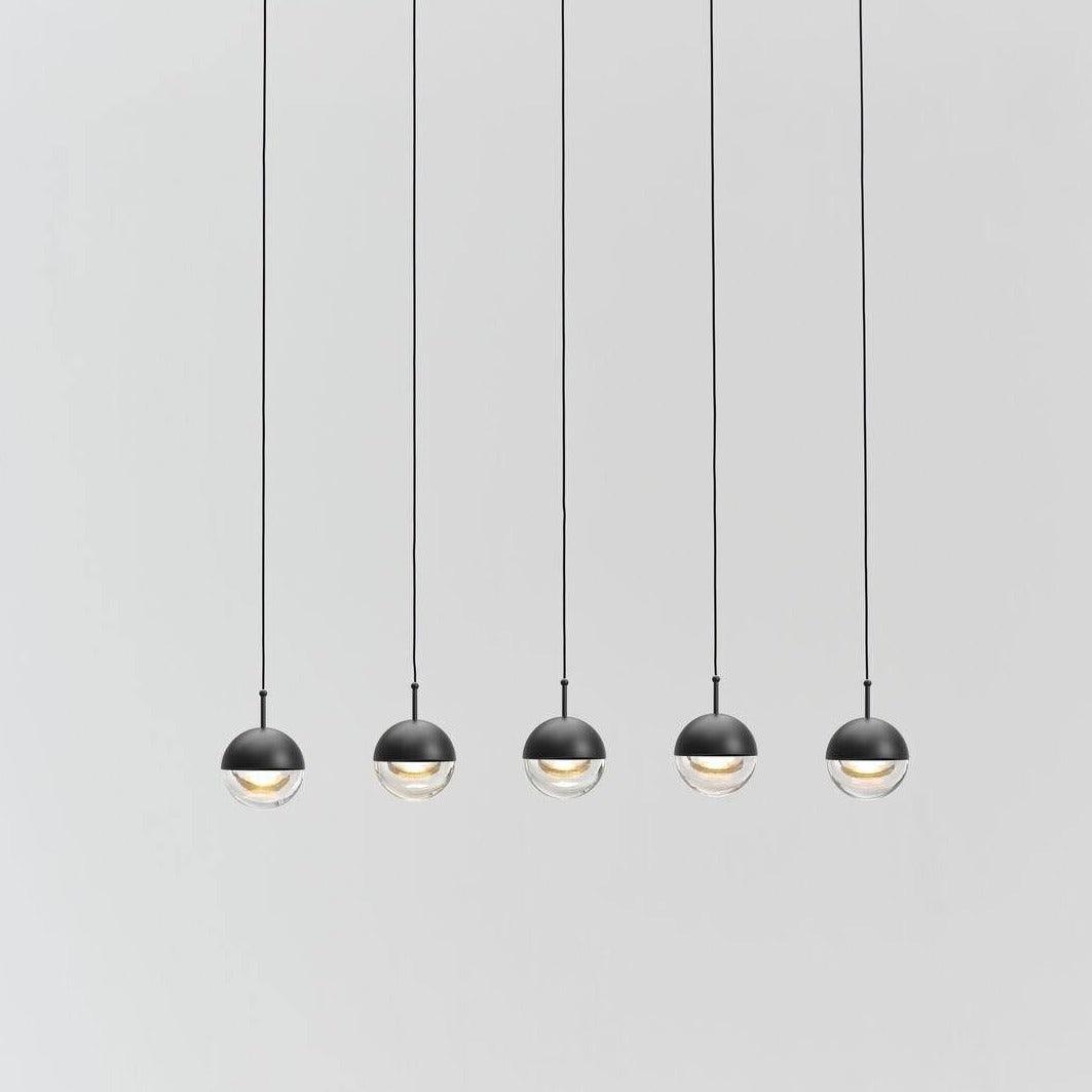 Zaneth Pendant Lamp Steel Glass Multi Drop Minimalist Staircase