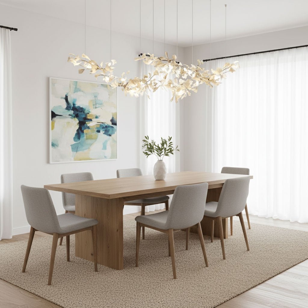 Double-Layer Ginkgo Ceramic Chandelier