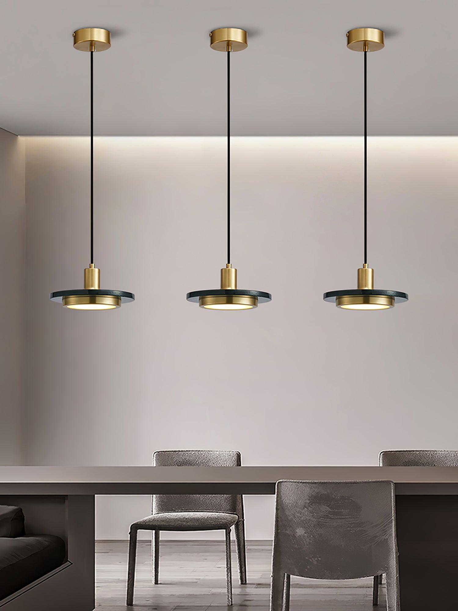 Bram Pendant Lamp Marble Double Circle Modern