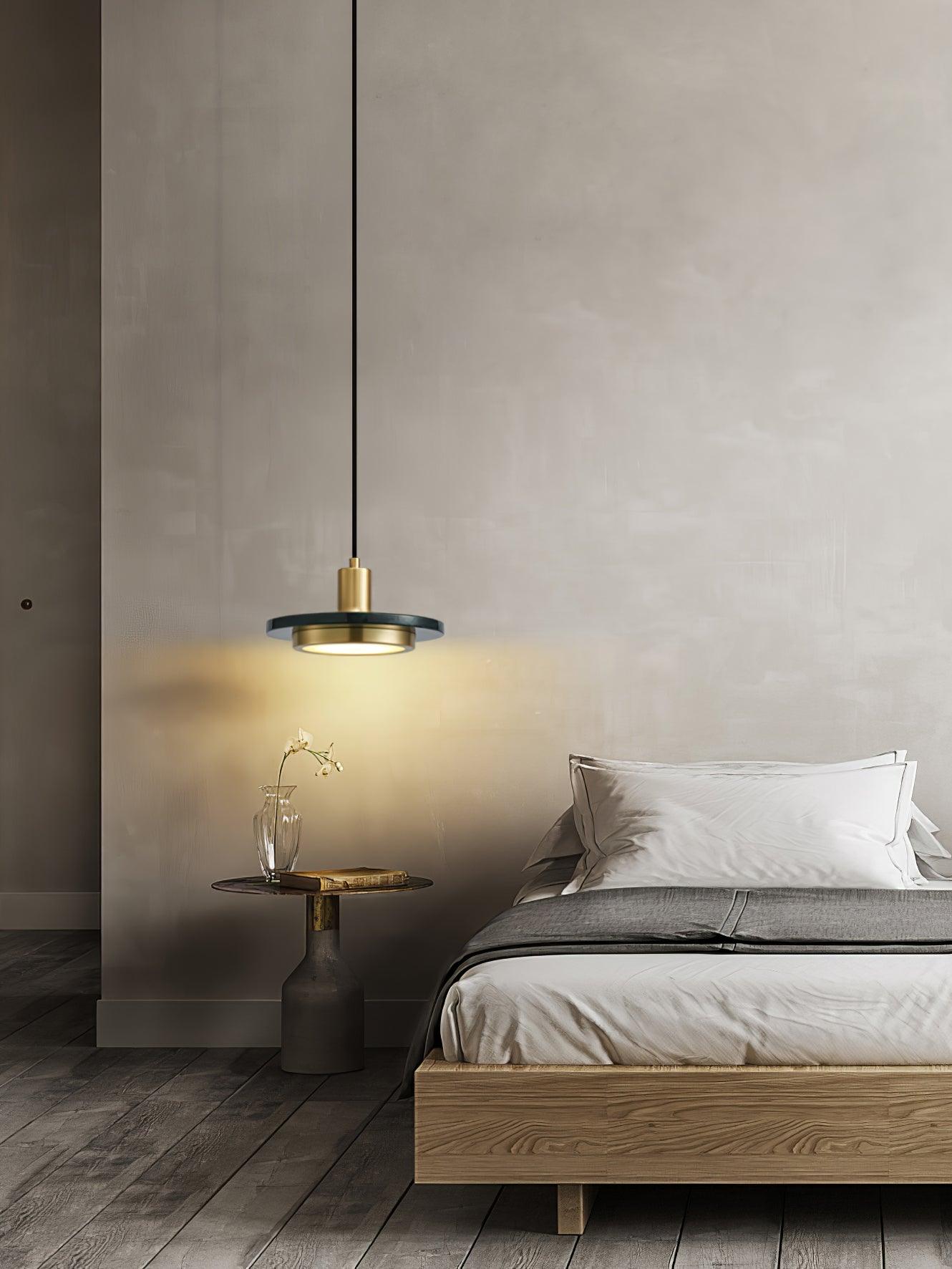 Bram Pendant Lamp Marble Double Circle Modern