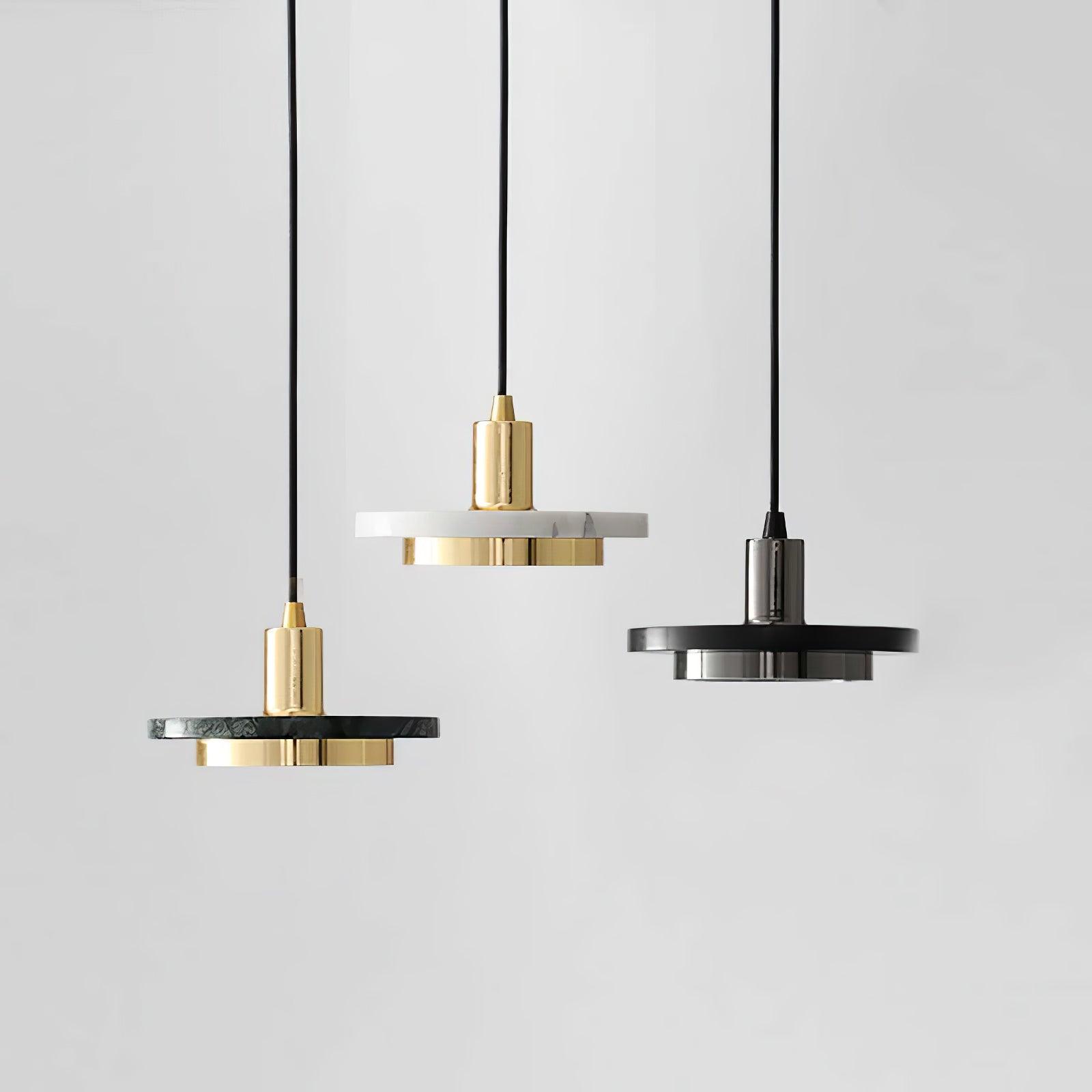 Bram Pendant Lamp Marble Double Circle Modern