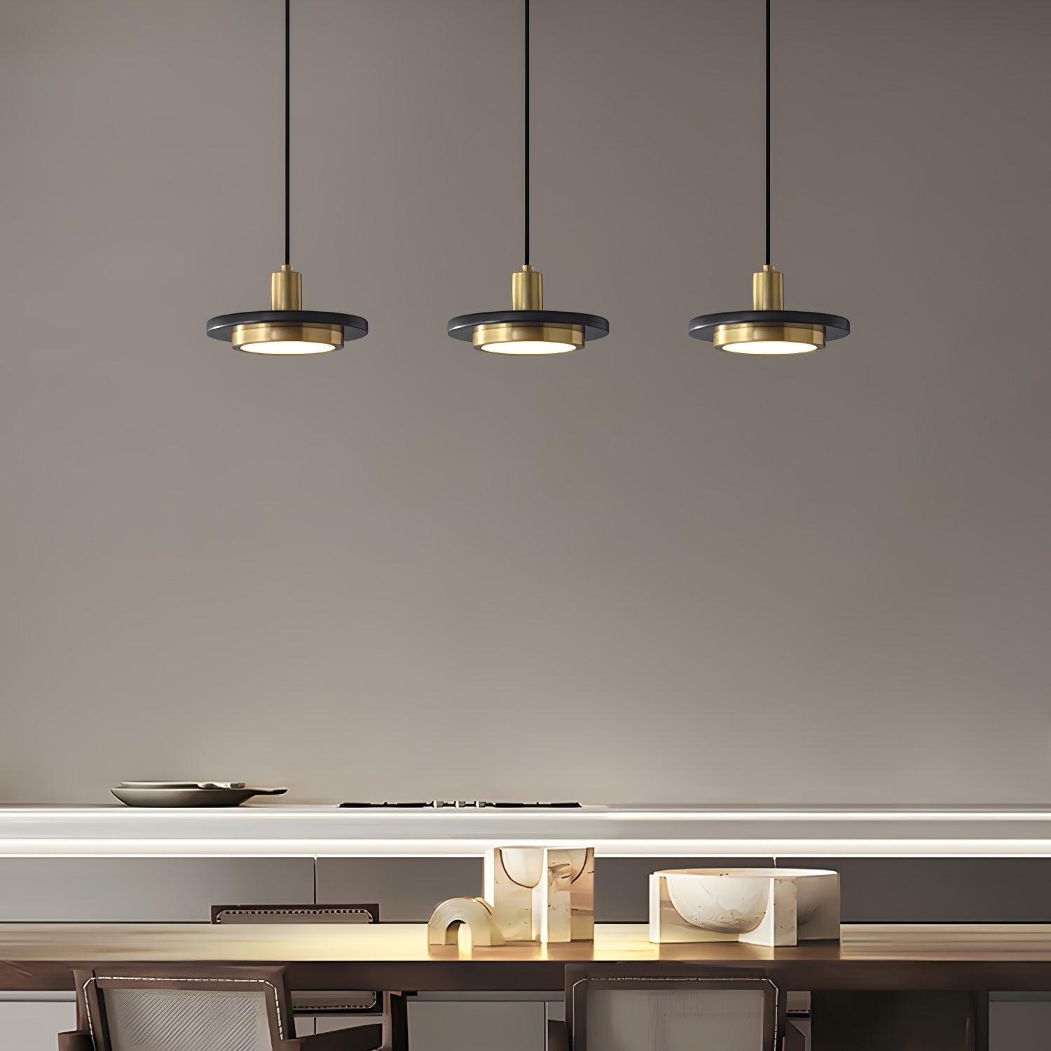 Bram Pendant Lamp Marble Double Circle Modern