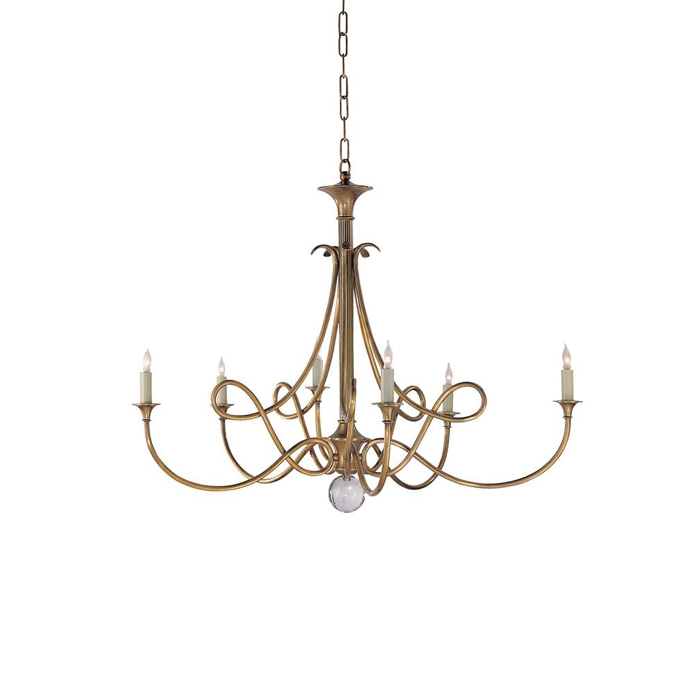 Efra Chandelier Brass Double Twist Candelabra Crystal