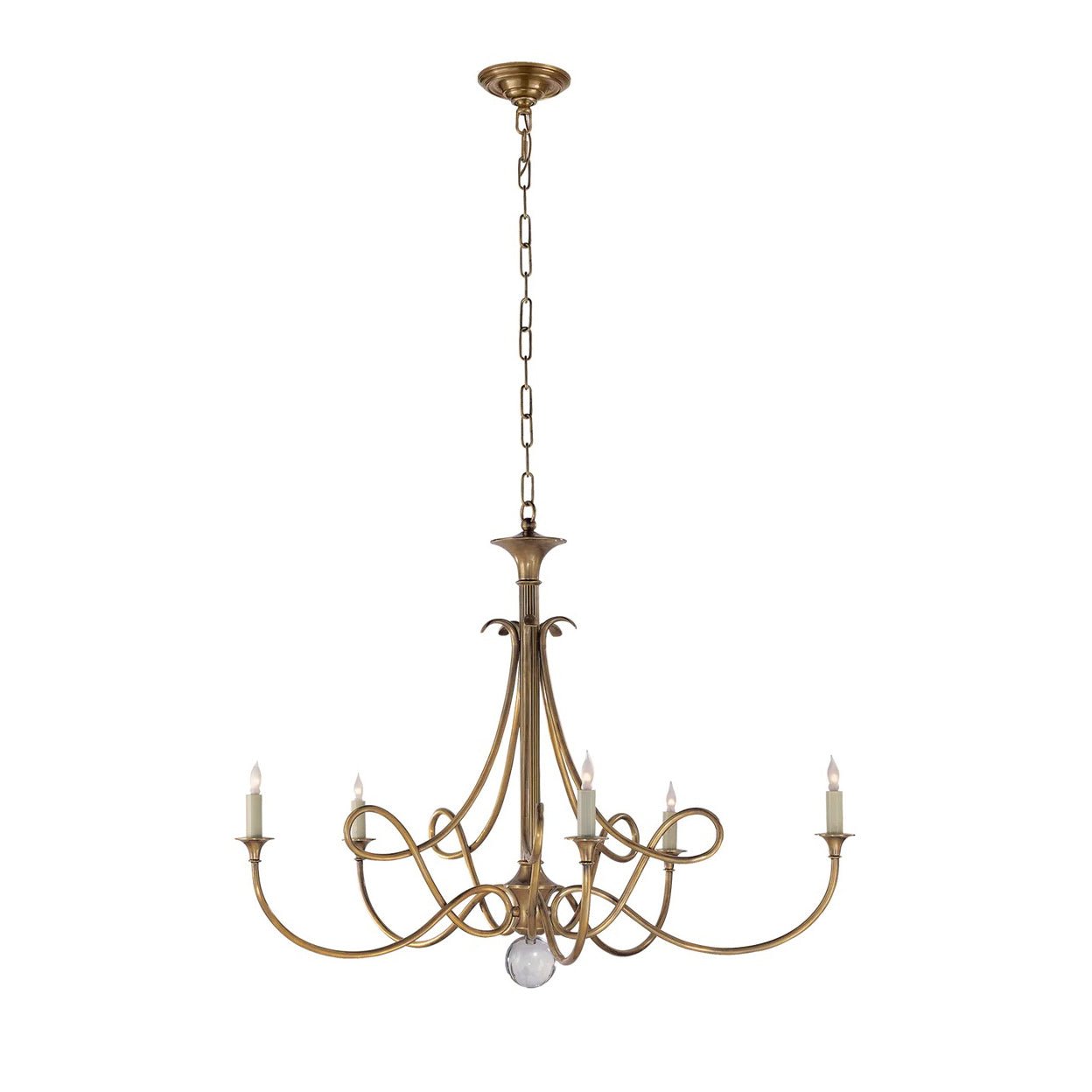 Efra Chandelier Brass Double Twist Candelabra Crystal