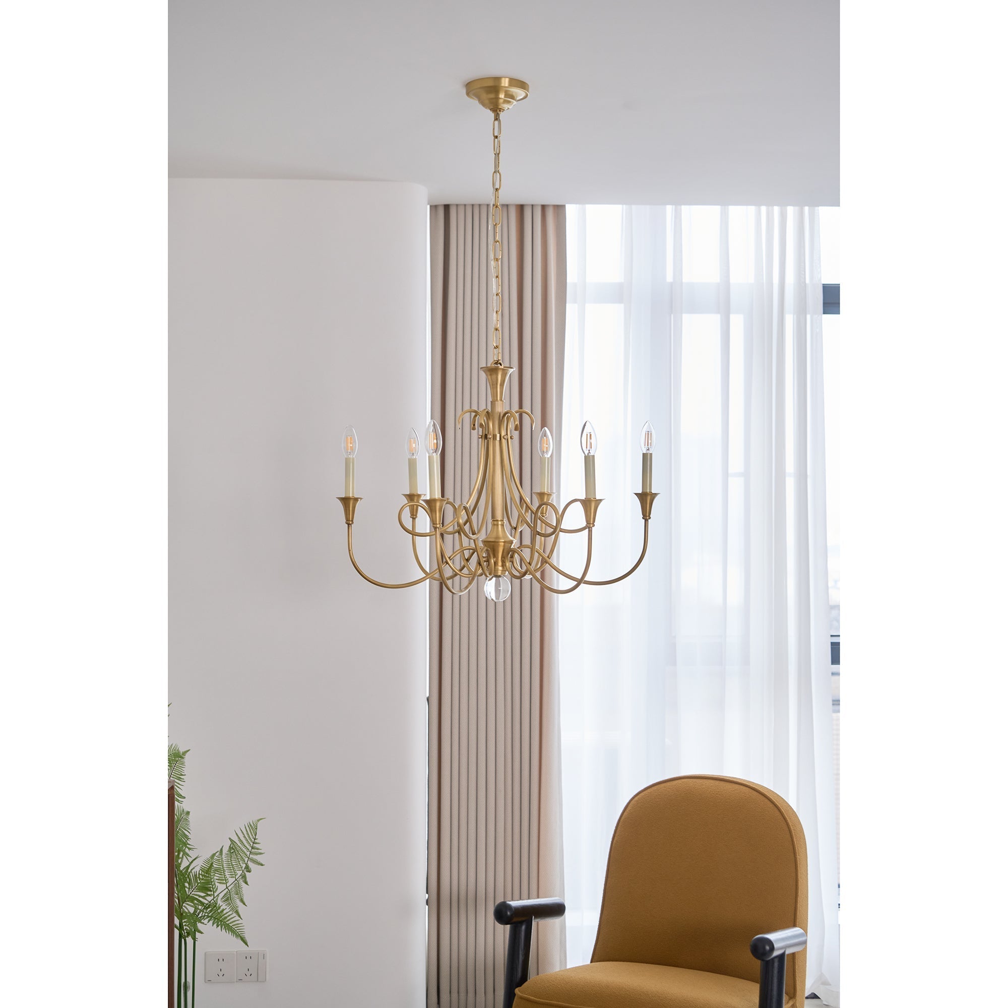 Efra Chandelier Brass Double Twist Candelabra Crystal