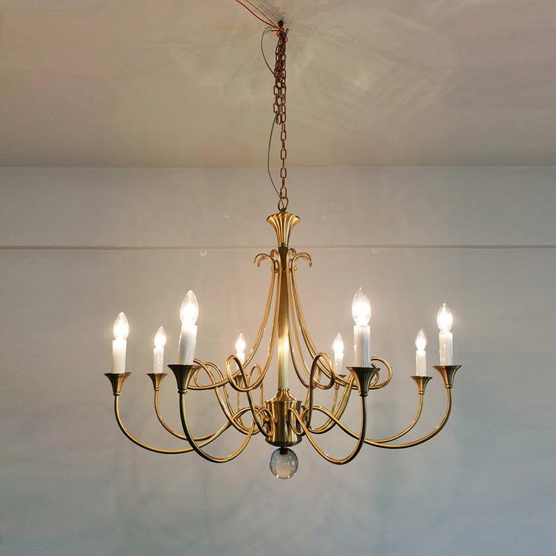 Efra Chandelier Brass Double Twist Candelabra Crystal