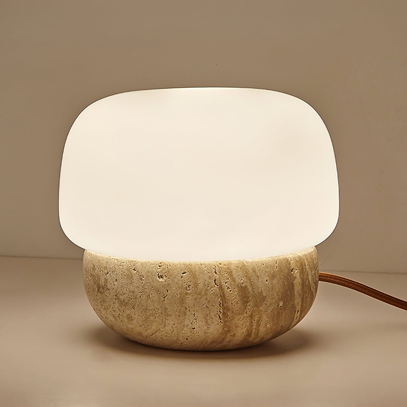 Eldoreth Dome Base Travertine Table Lamp