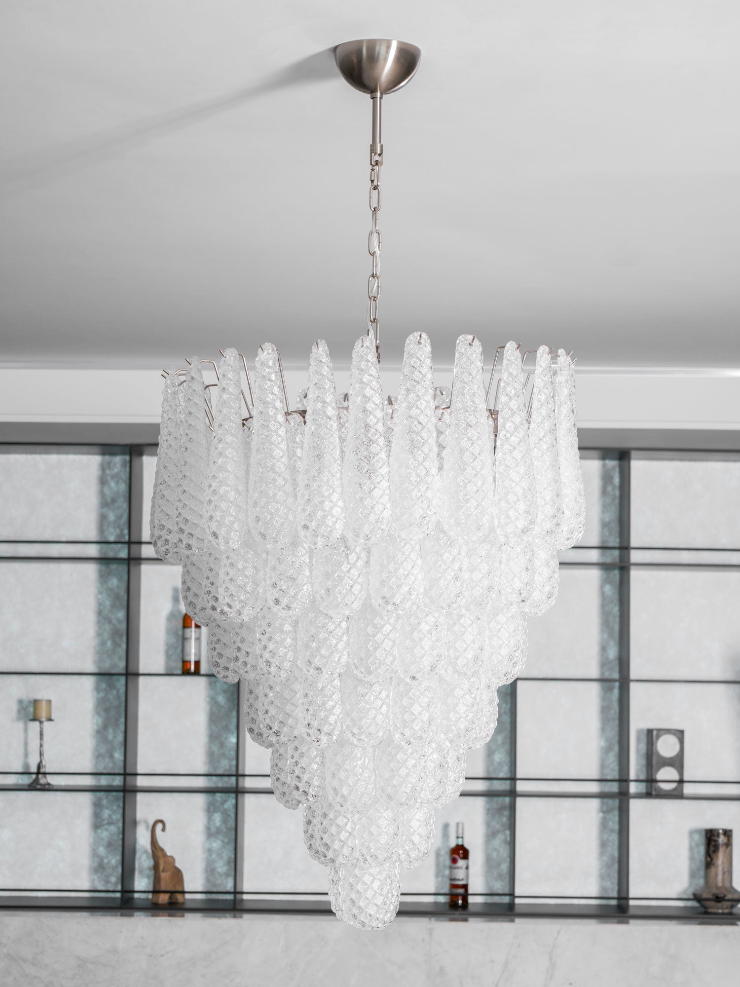 Lioralella Chandelier Clear Droplets Murano Glass Waterfall Diamond