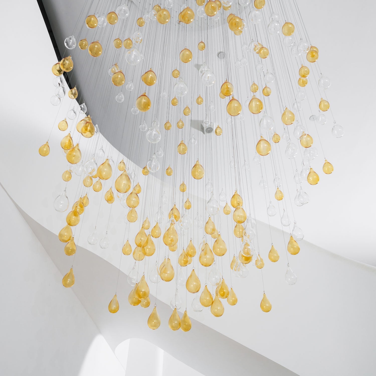 Droplets Cascading Chandelier