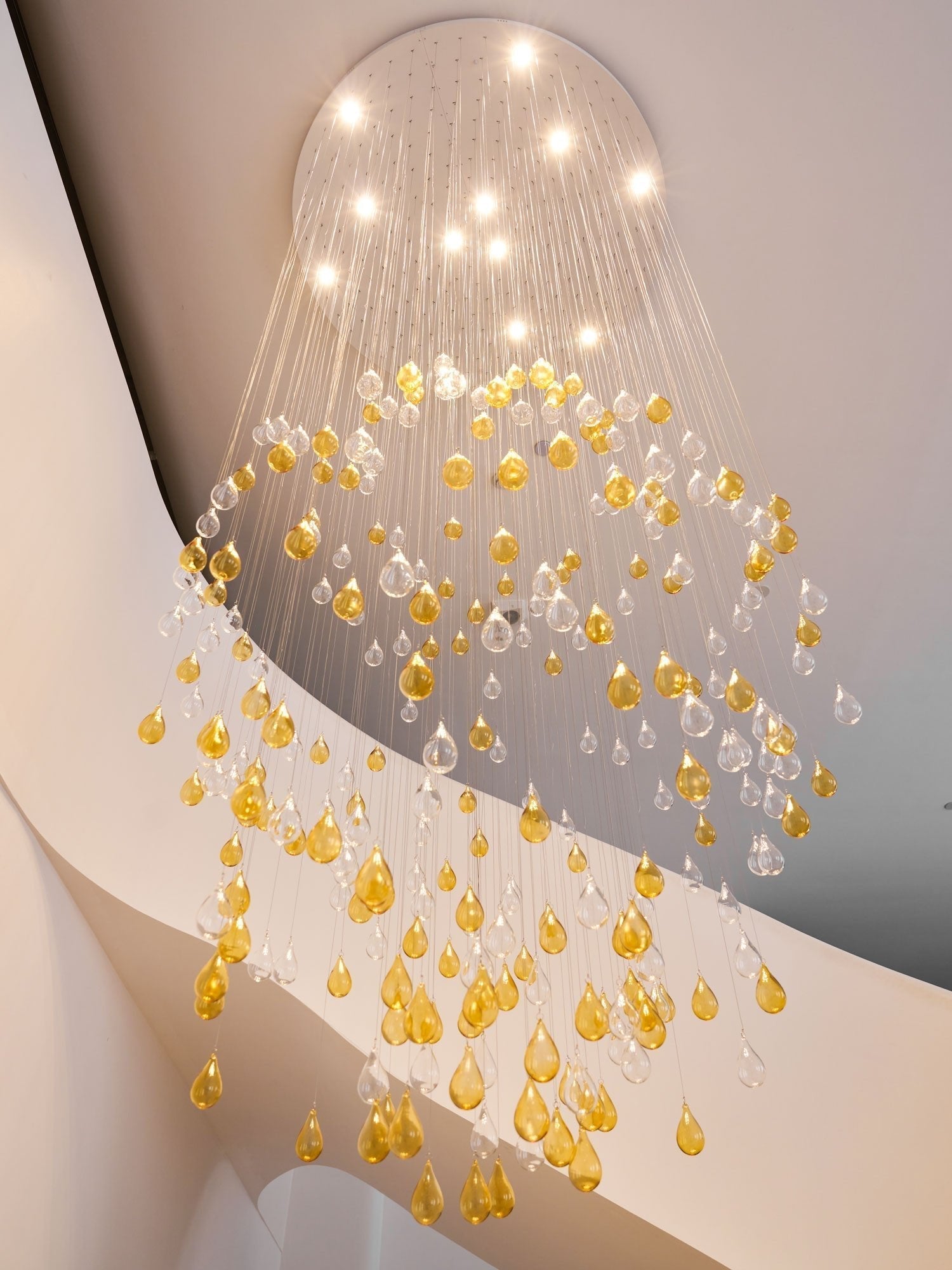 Droplets Cascading Chandelier