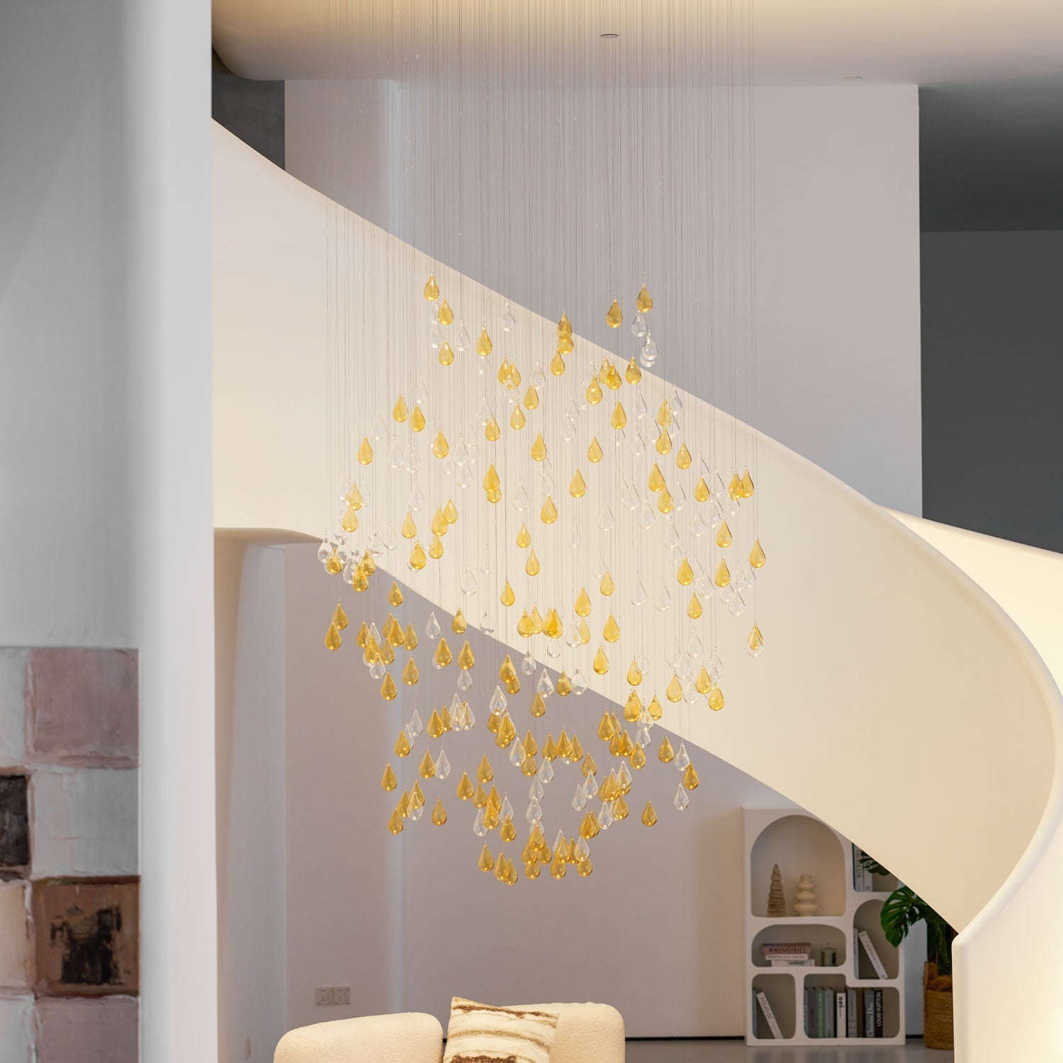 Droplets Cascading Chandelier