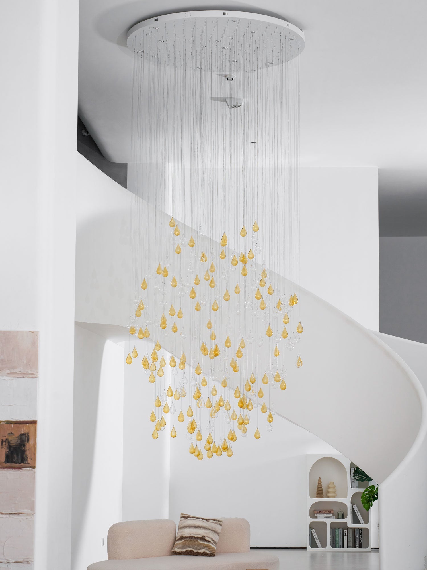 Droplets Cascading Chandelier