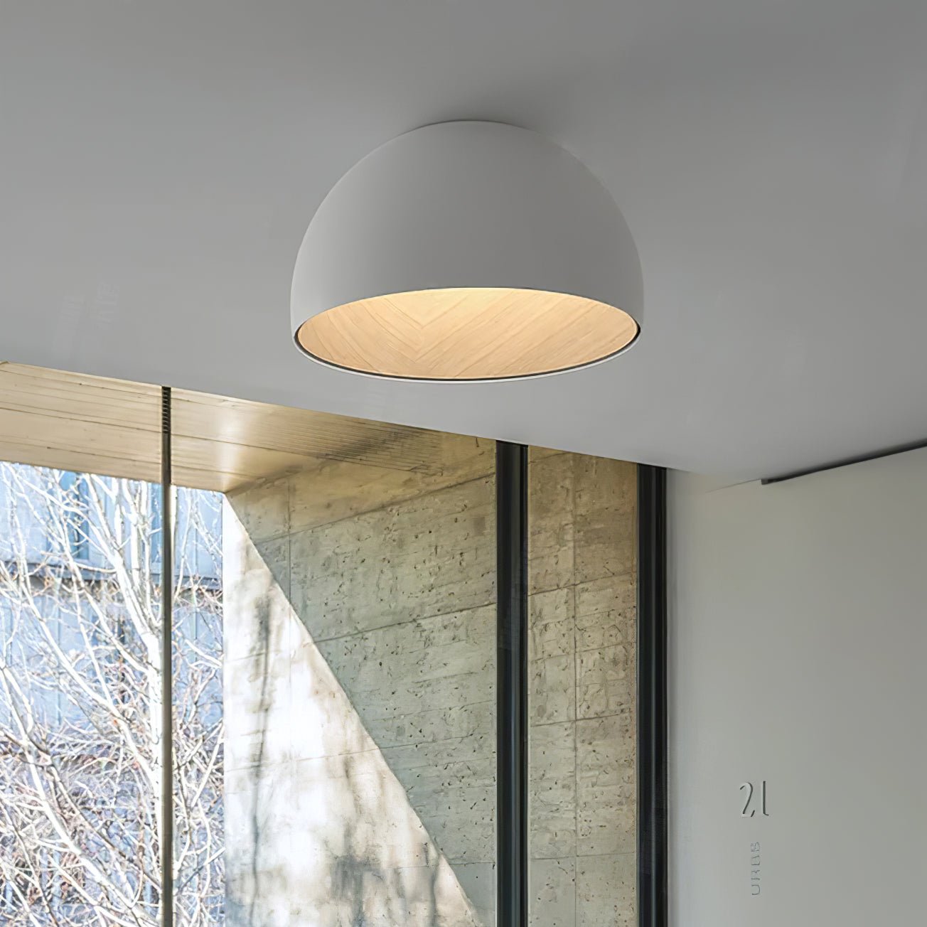 Coda Ceiling Lamp Dome Wood Minimalist