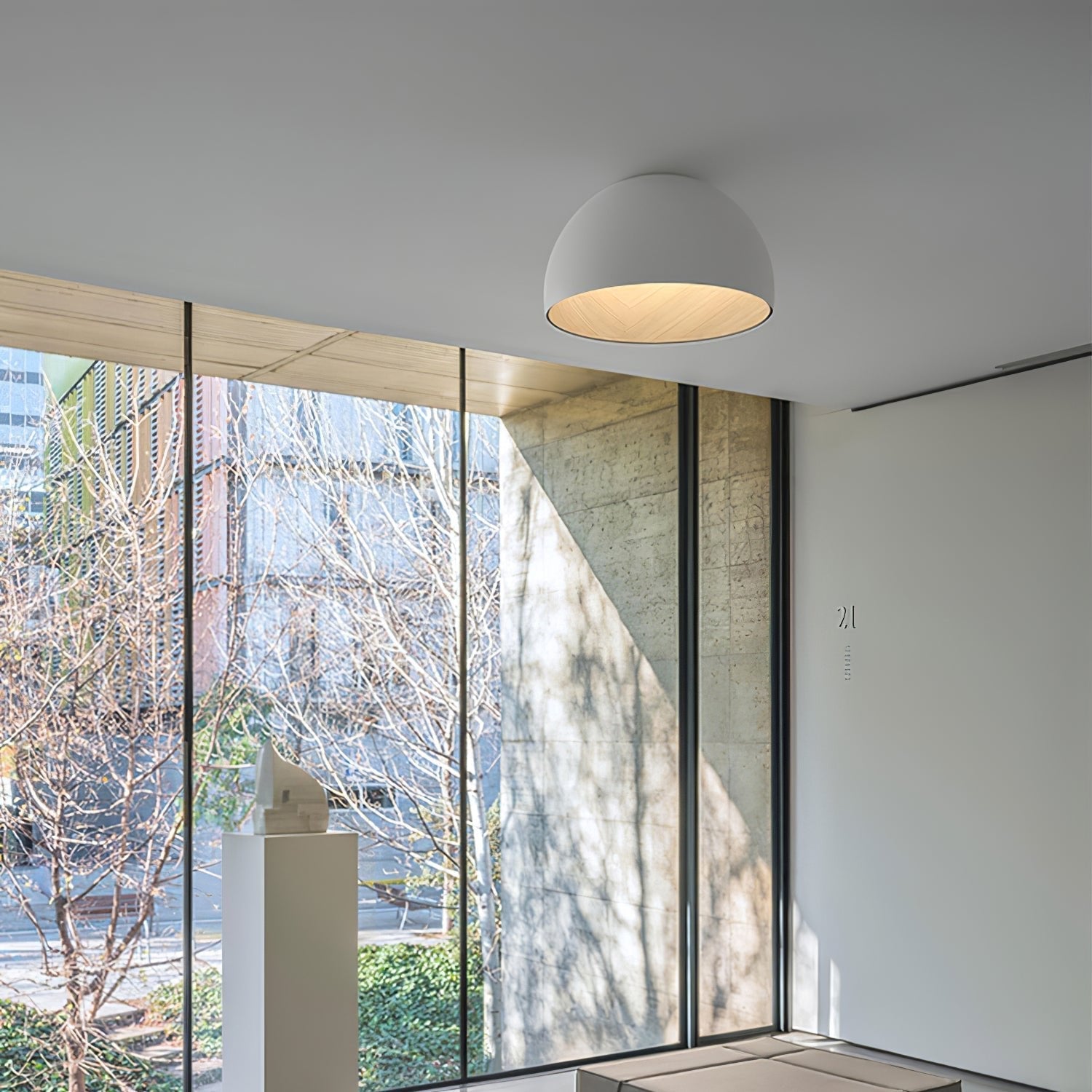 Coda Ceiling Lamp Dome Wood Minimalist
