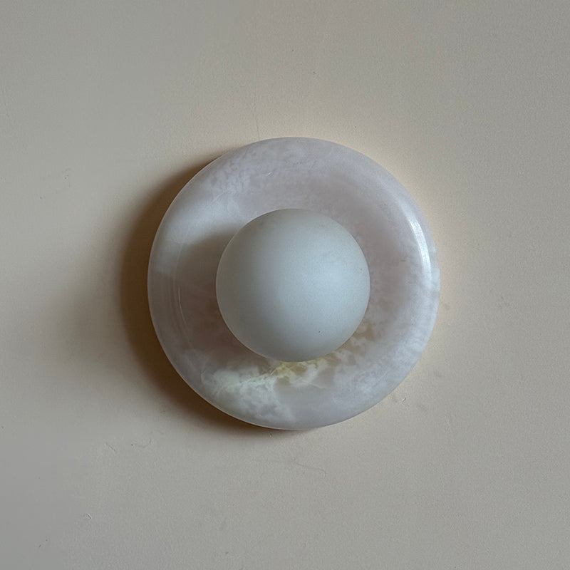 Aursilos Premium Nordic Art White Jade Glass Sconce Wall Lamp - Neutral Decor