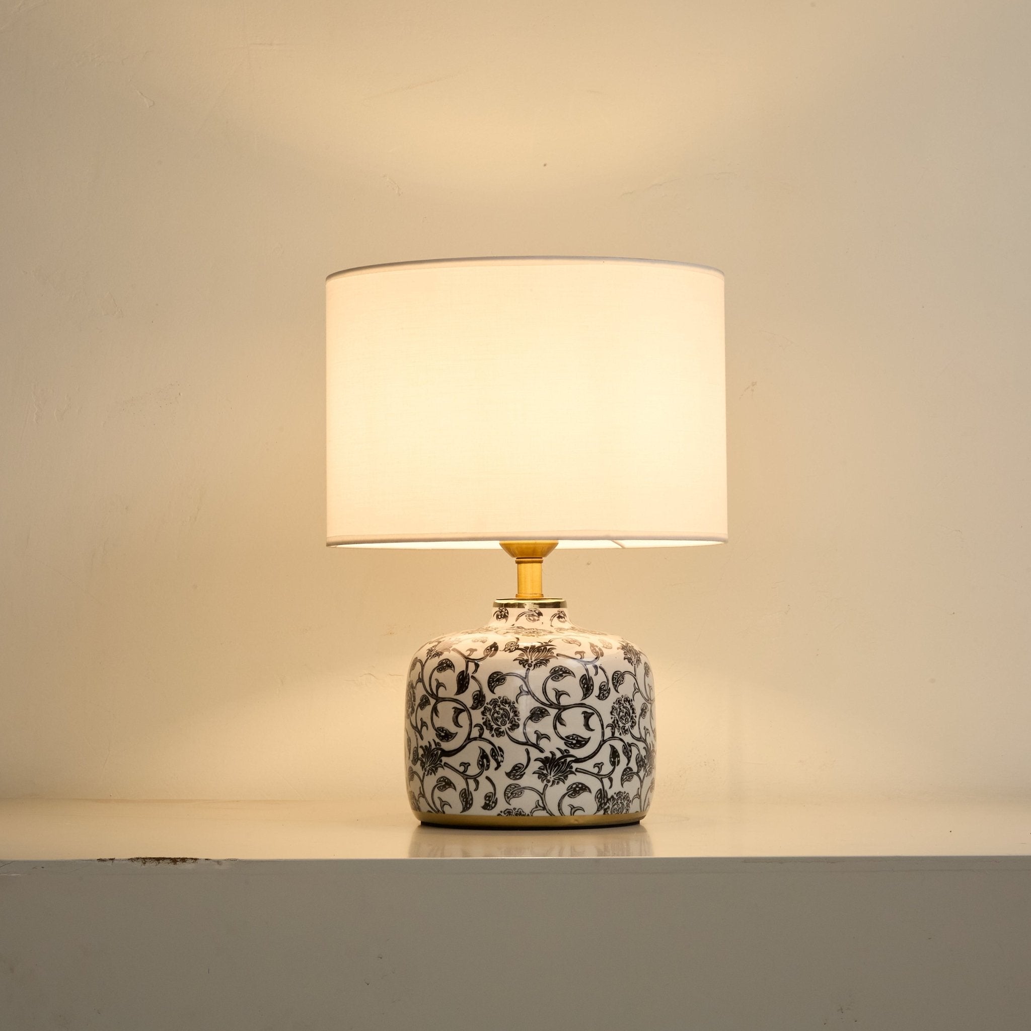 Ebony Vine Ceramic Table Lamp
