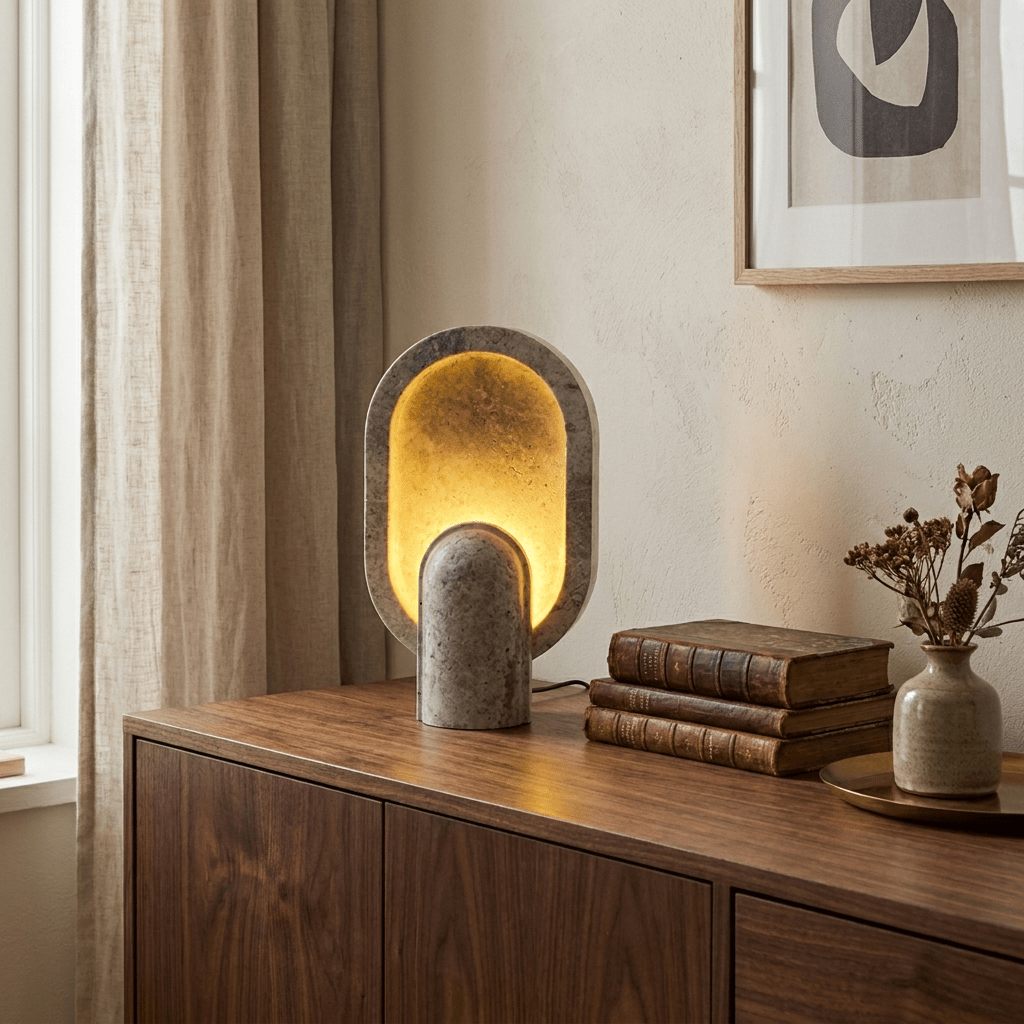 Valeena Travertine Table Lamp
