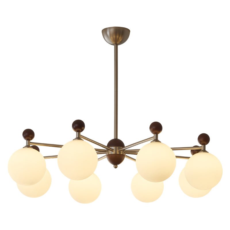 Cimirora Traditional Elegance Wood Glass Chandelier