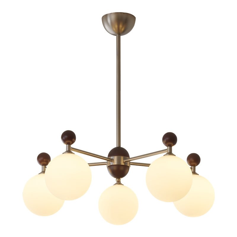 Cimirora Traditional Elegance Wood Glass Chandelier