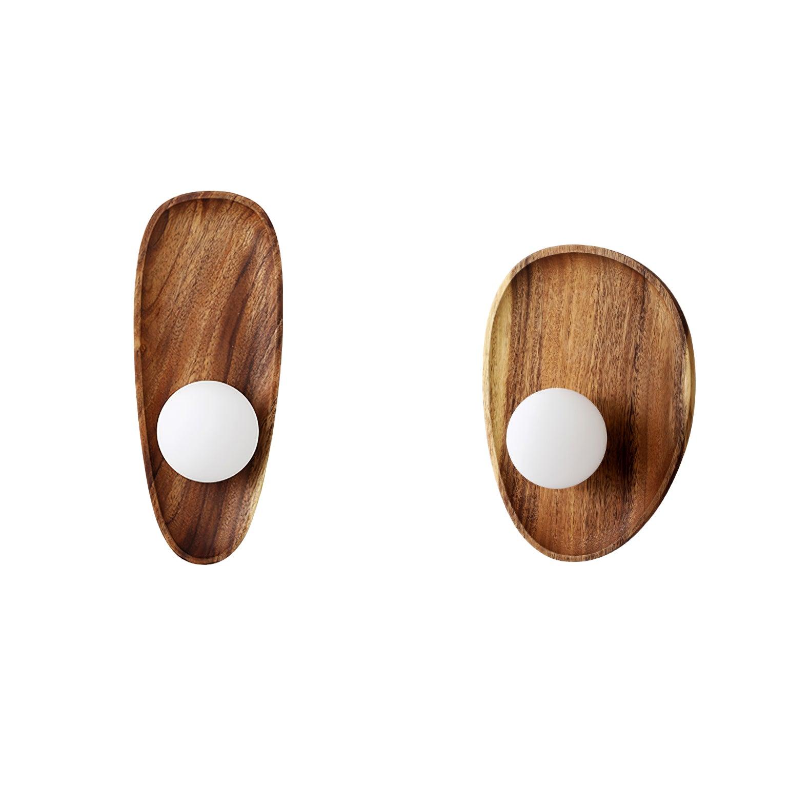 Sylaise Modern Minimalist Wood Glass Wall Lamp